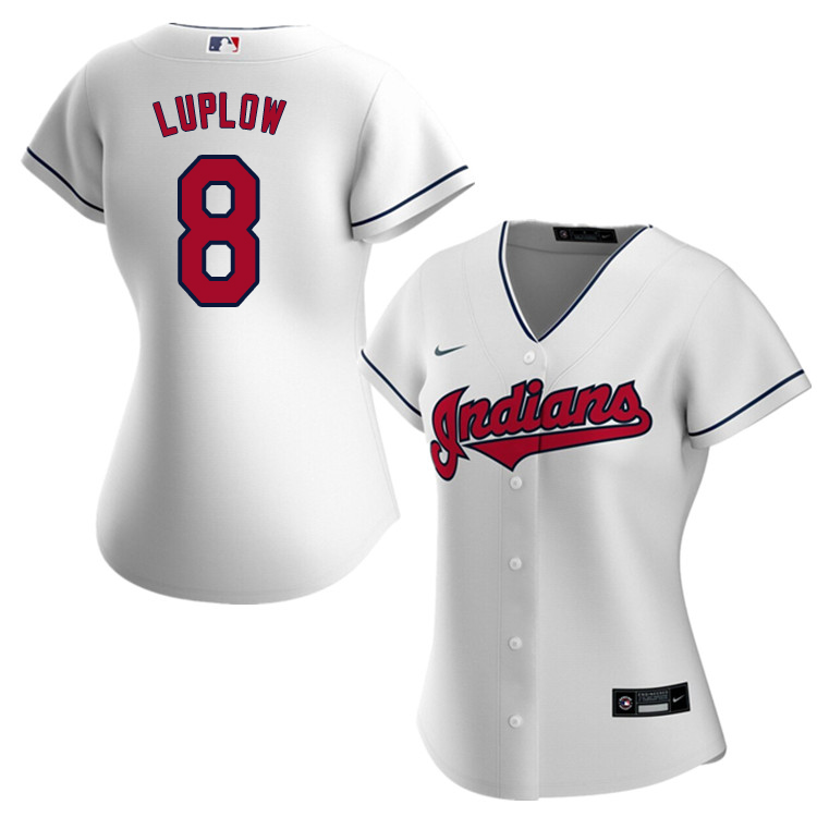 Nike Women #8 Jordan Luplow Cleveland Indians Baseball Jerseys Sale-White
